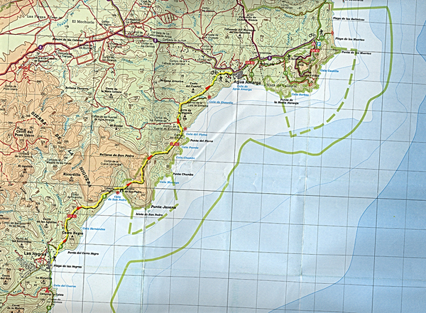 Mapa del recorrido Las Negras Agua Amarga Mapa del recorrido Las Negras Agua Amarga