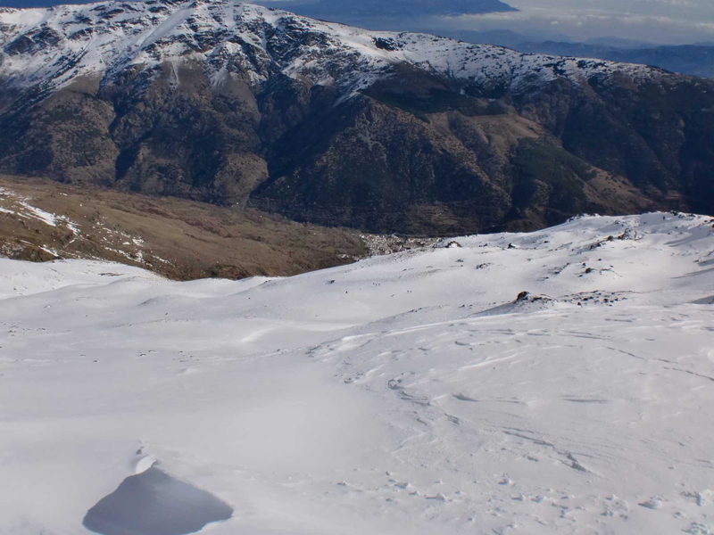 Bajada a Trevélez desde el Mirador