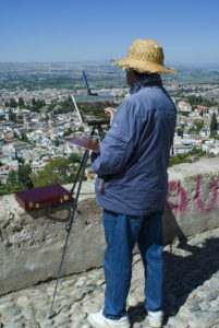 Pintor en el Mirador de San Miguel Alto-Granada